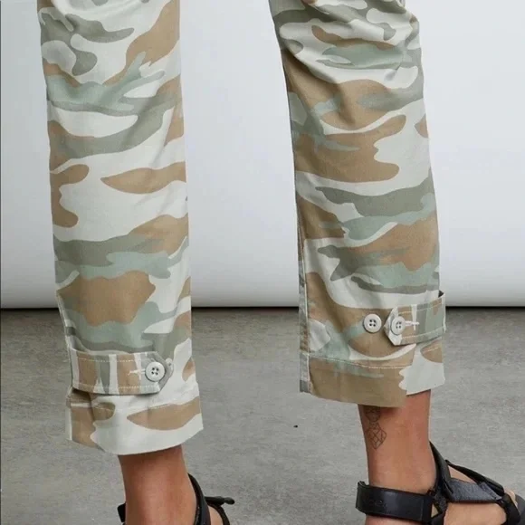 RAILS Light Sage Camo ADLER Button Fly Utility Ankle/Cropped Jeans Pant - Picture 3 of 13
